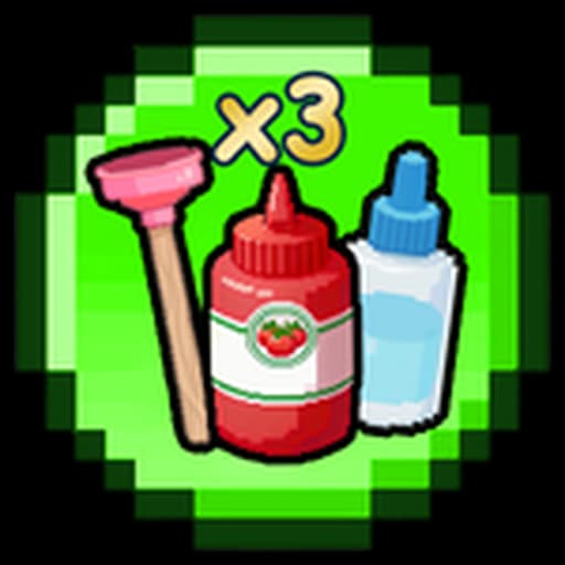 3X GLUE & PLUNGER & KETCHUP