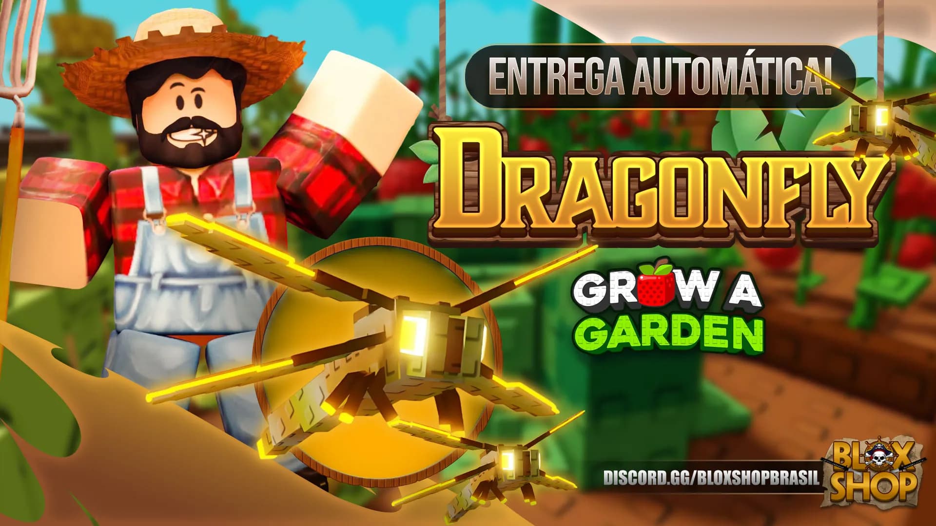 GAG2 - 1X Pet Golden Dragonfly